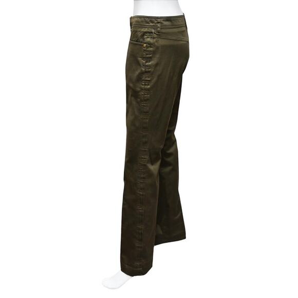 Gucci Straight Leg Pants Olive Green Size 4 Womens Cotton - Picture 2 of 3